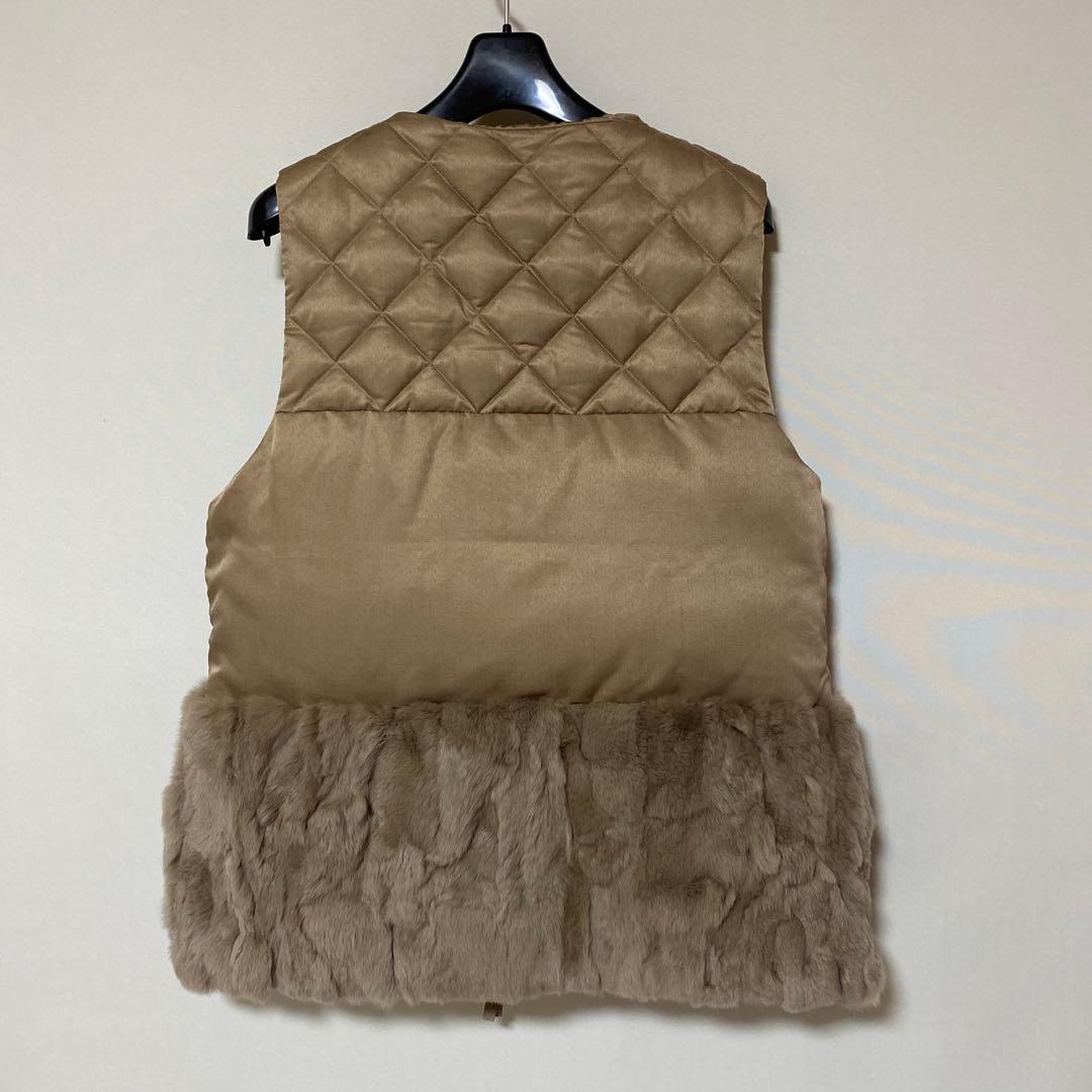 ダイアグラム ヘムファーダウンベスト 36 ふわふわ ファー ボア DMW