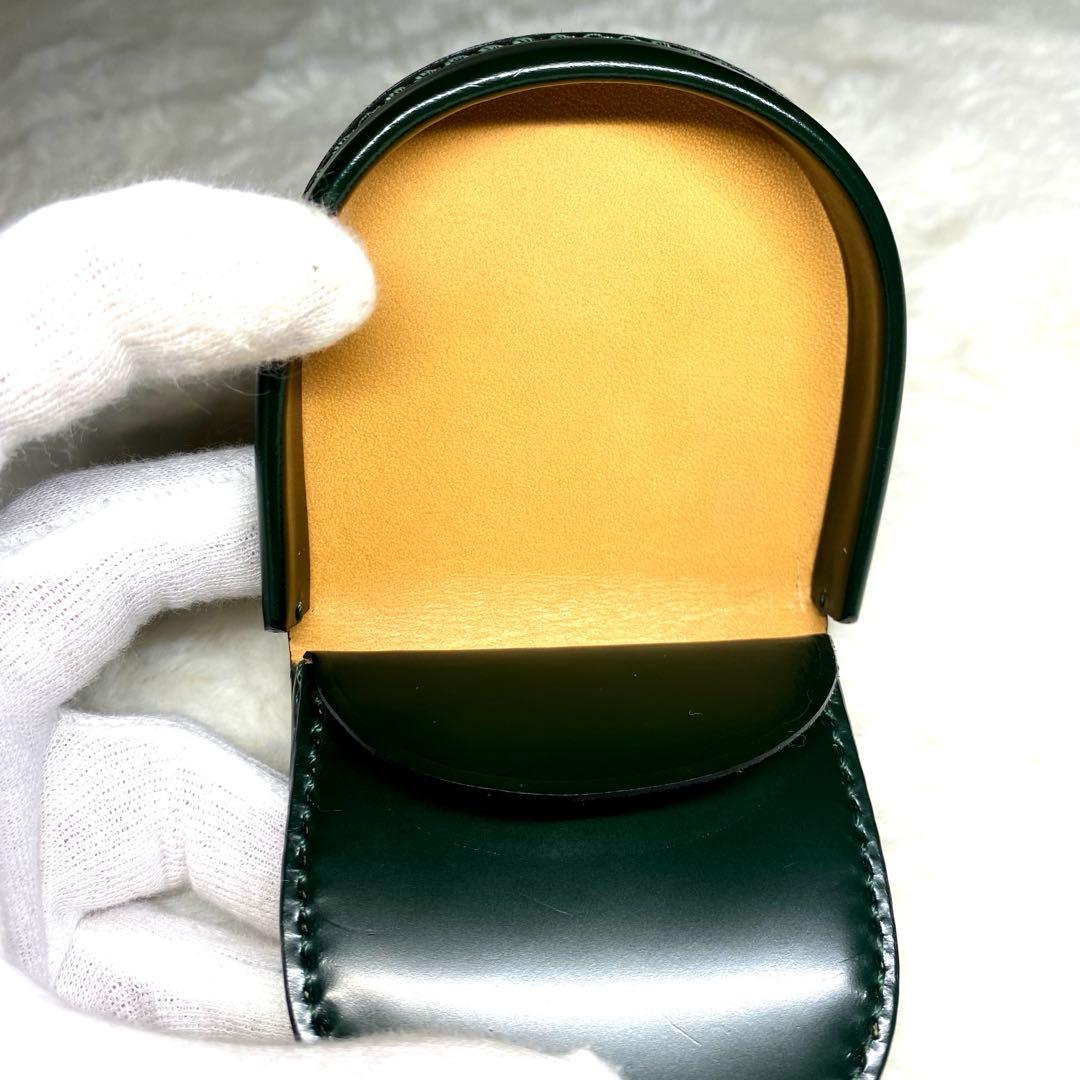 ✨未使用✨大峡製鞄　コードバン　ケース　小銭入れ　馬革　艶　ダークグリーン