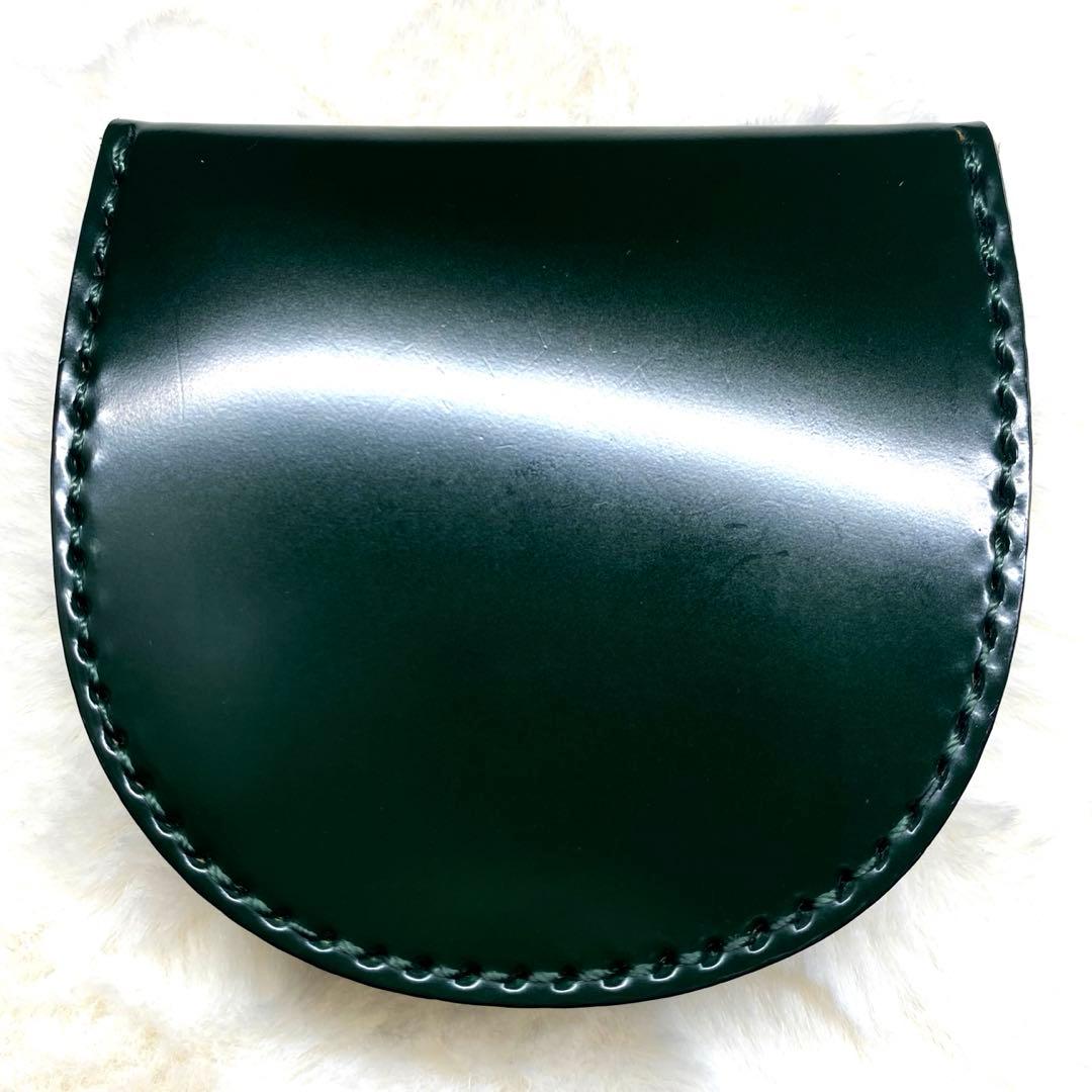 ✨未使用✨大峡製鞄　コードバン　ケース　小銭入れ　馬革　艶　ダークグリーン