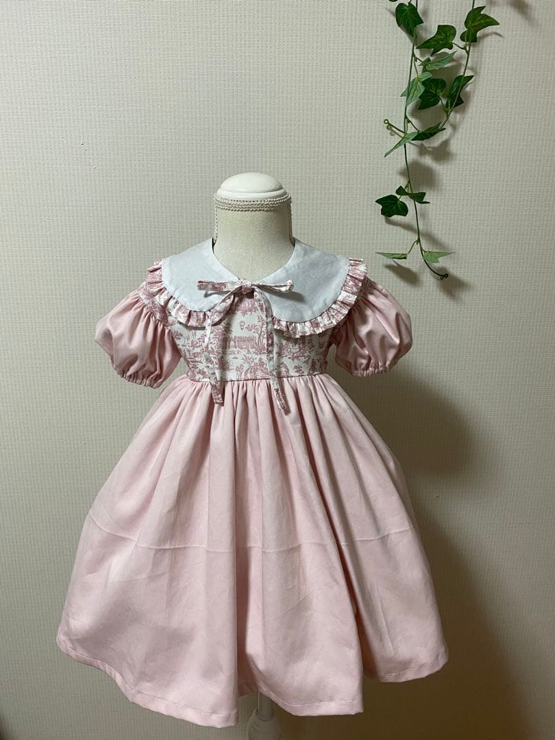 ハンドメイド　ウエストギャザーワンピース　90cm 2着