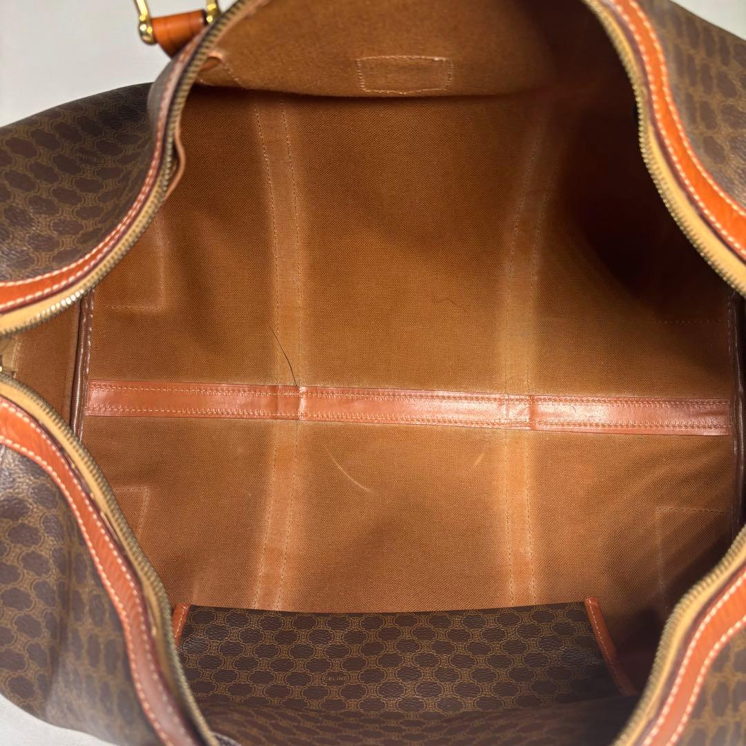 セリーヌ ボストンバッグ 大容量 ヴィンテージ マカダム トリオンフ ブラウン