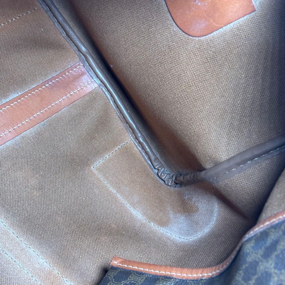 セリーヌ ボストンバッグ 大容量 ヴィンテージ マカダム トリオンフ ブラウン