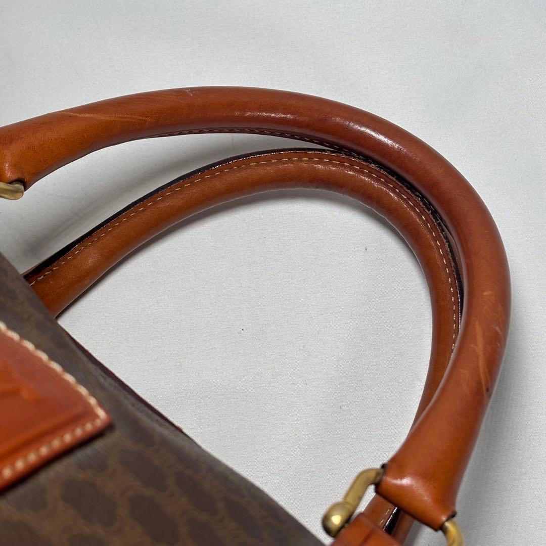 セリーヌ ボストンバッグ 大容量 ヴィンテージ マカダム トリオンフ ブラウン