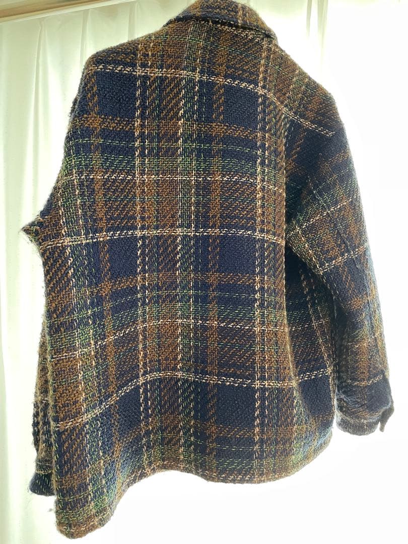 極美品　ネイビー系チェック柄CPOジャケット