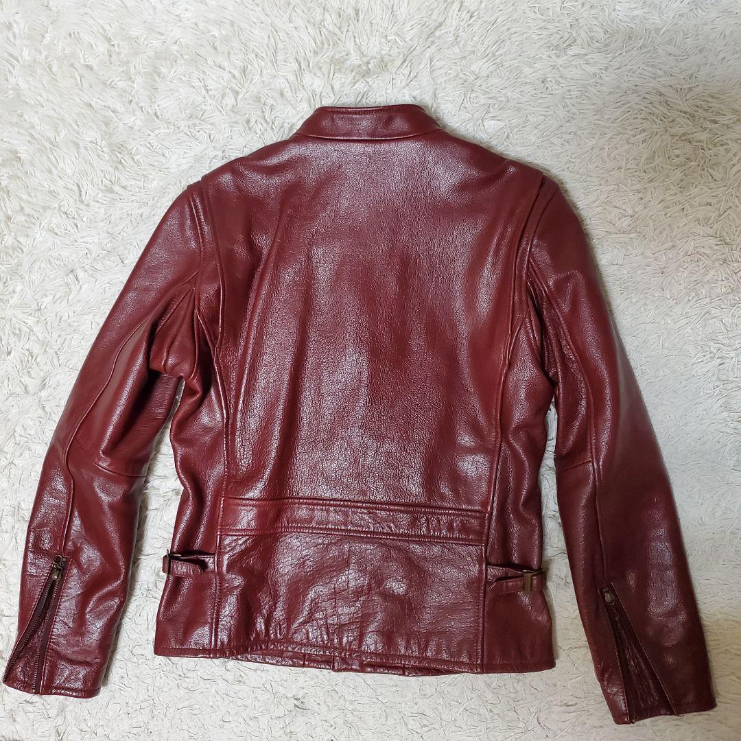 極美品 AVIREX シングルライダース レザージャケット L ボルドー メンズ