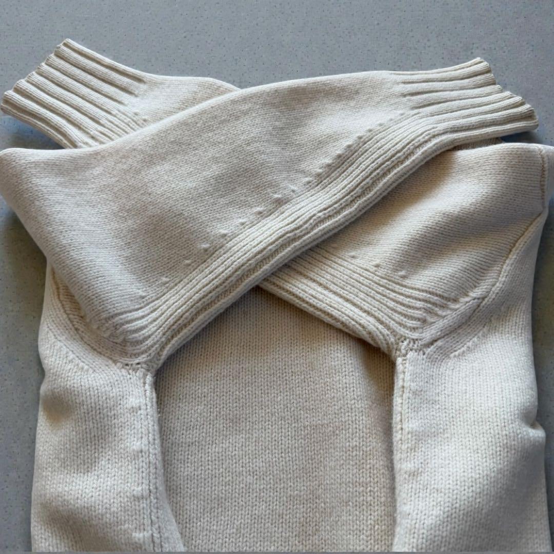 TOMORROWLAND マカフィー　ラムカシミヤ クルーネックプルオーバー　白