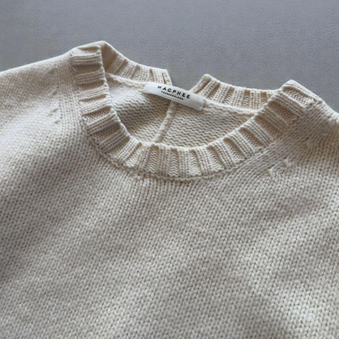 TOMORROWLAND マカフィー　ラムカシミヤ クルーネックプルオーバー　白