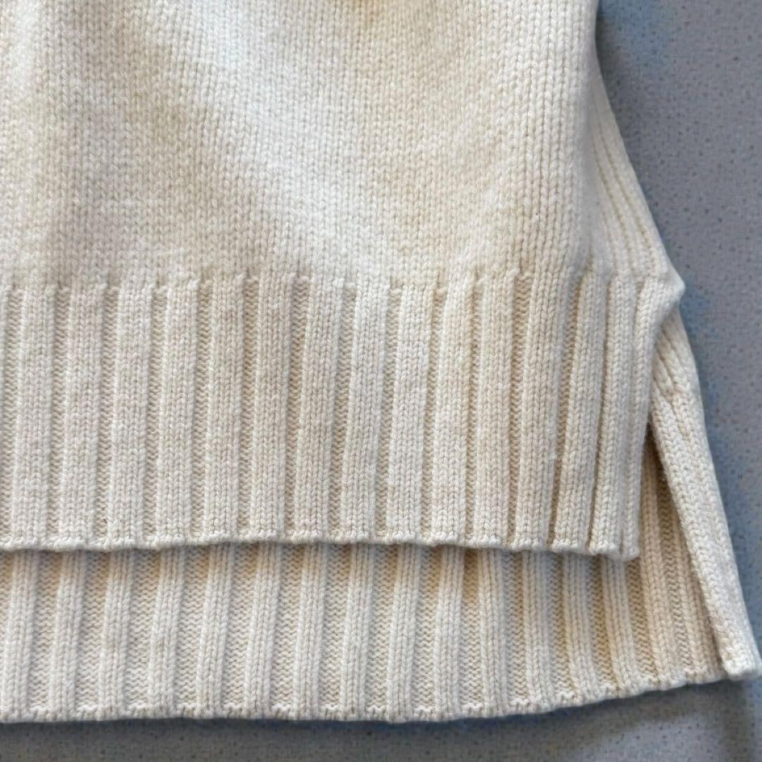 TOMORROWLAND マカフィー　ラムカシミヤ クルーネックプルオーバー　白