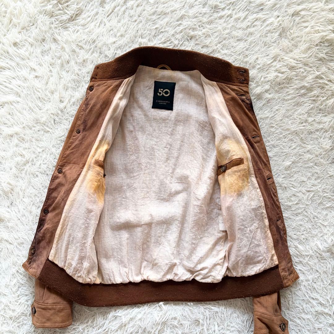 Cinquanta バルスター ゴート スエードドライビングブルゾン サイズ46