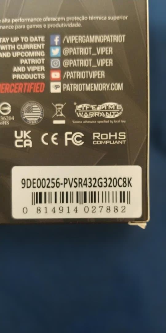 メモリー Viper Steel RGB 32GB DDR4 3200MHz