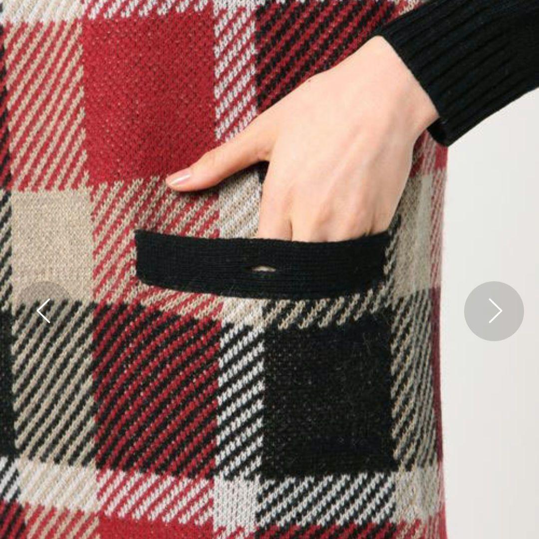 ブルーレーベルクレストブリッジ ウールモヘヤワンピース CBチェック ハイネック