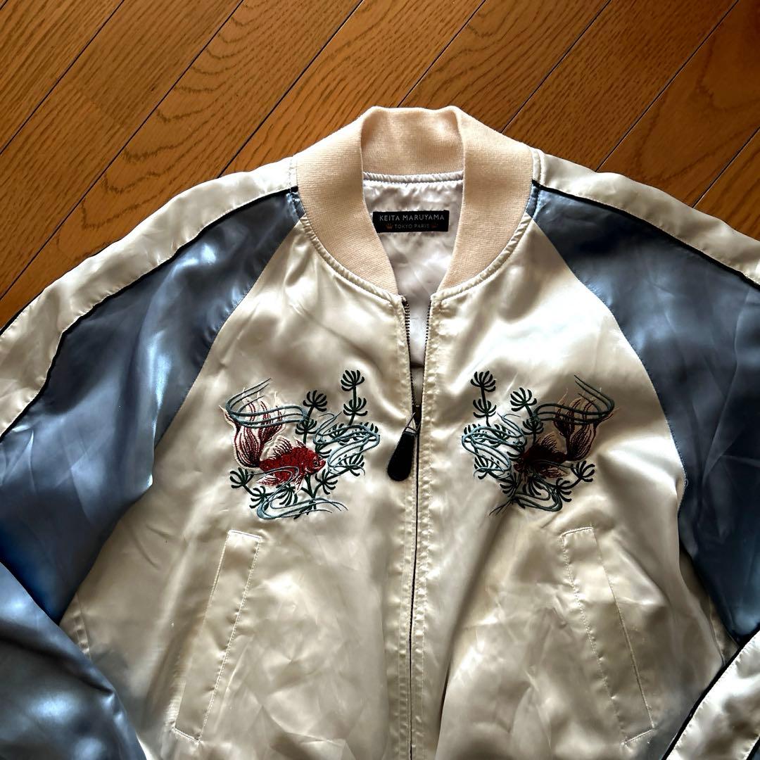 KEITA MARUYAMA スカジャン ホワイト・ブルー　Ｍサイズ