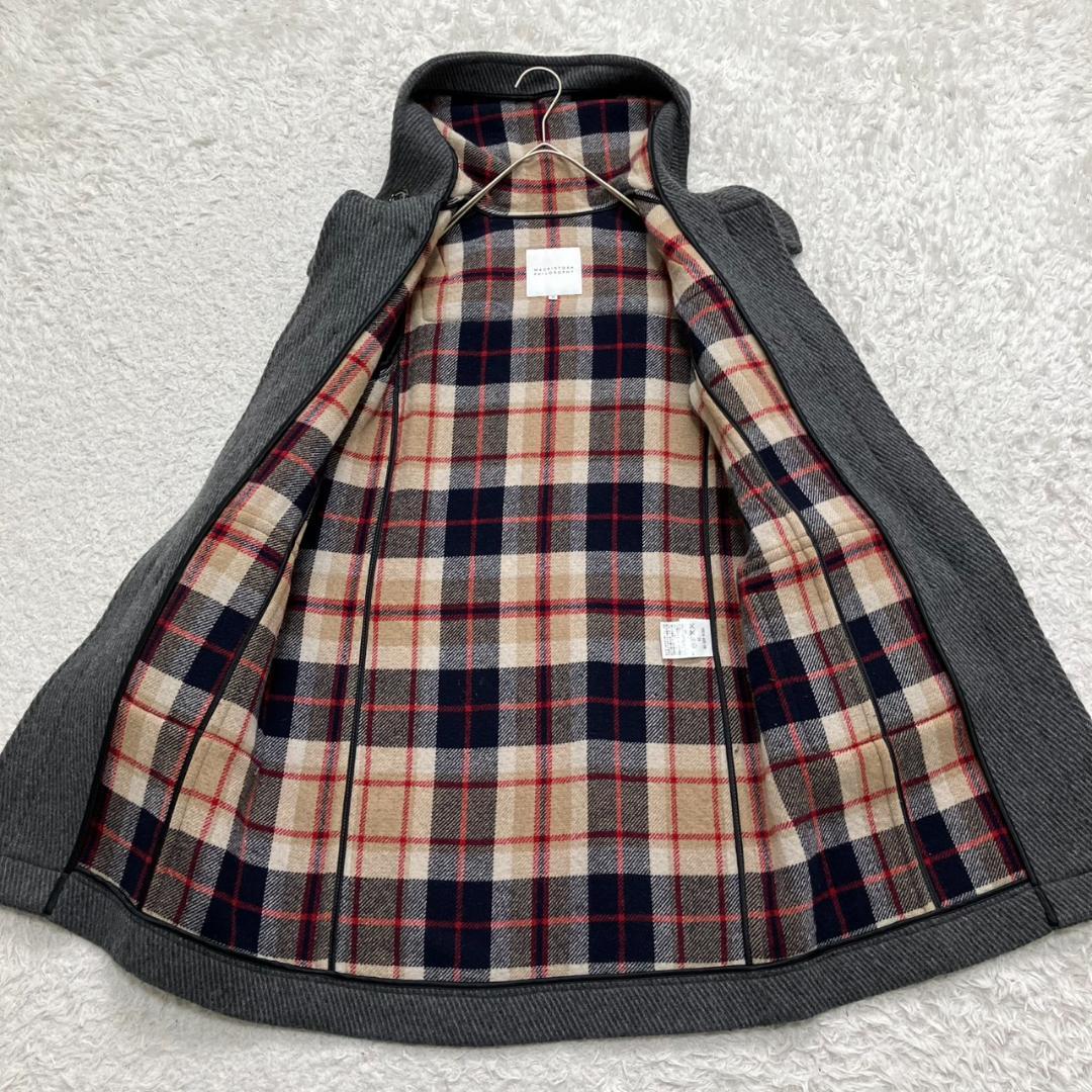 極美品✨マッキントッシュ ダッフルコート ヘリンボーン チェック柄 グレー S