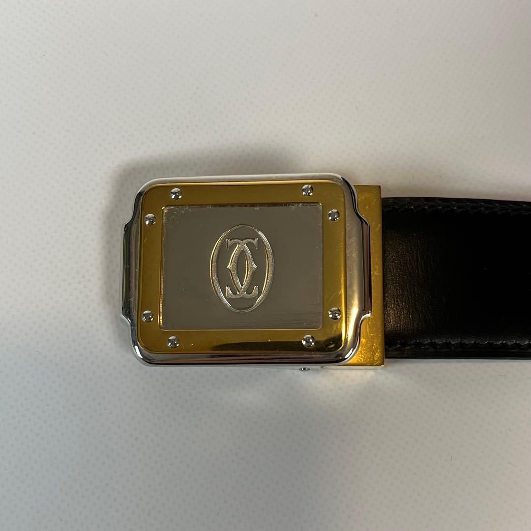 未使用級　Cartier　ベルト　リバーシブル　レザー　ブラック　ブラウン