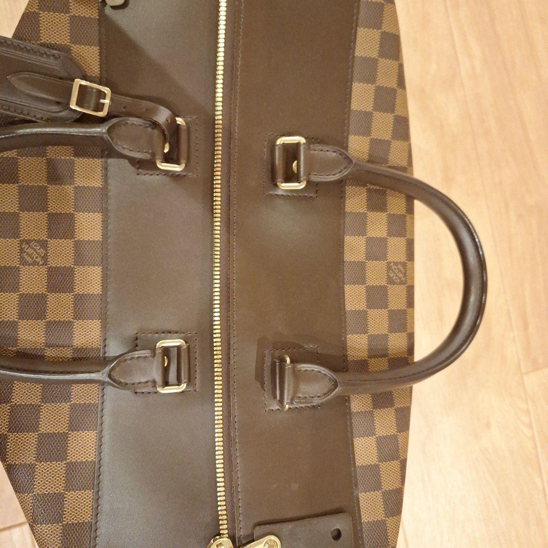 ダミエパターン ボストンバッグ 大容量