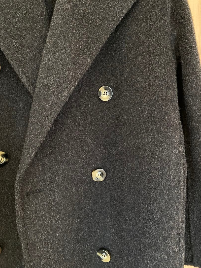 炭ブラックロングコート、キャメル100％、新品