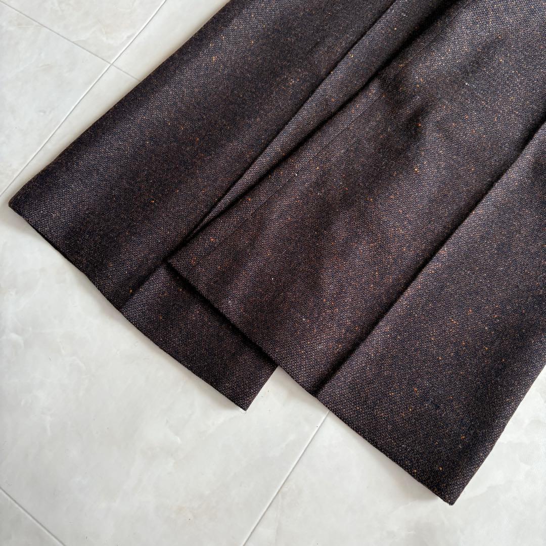 Theoryツイード調 テーラード フレアパンツスーツ セットアップ 茶 2