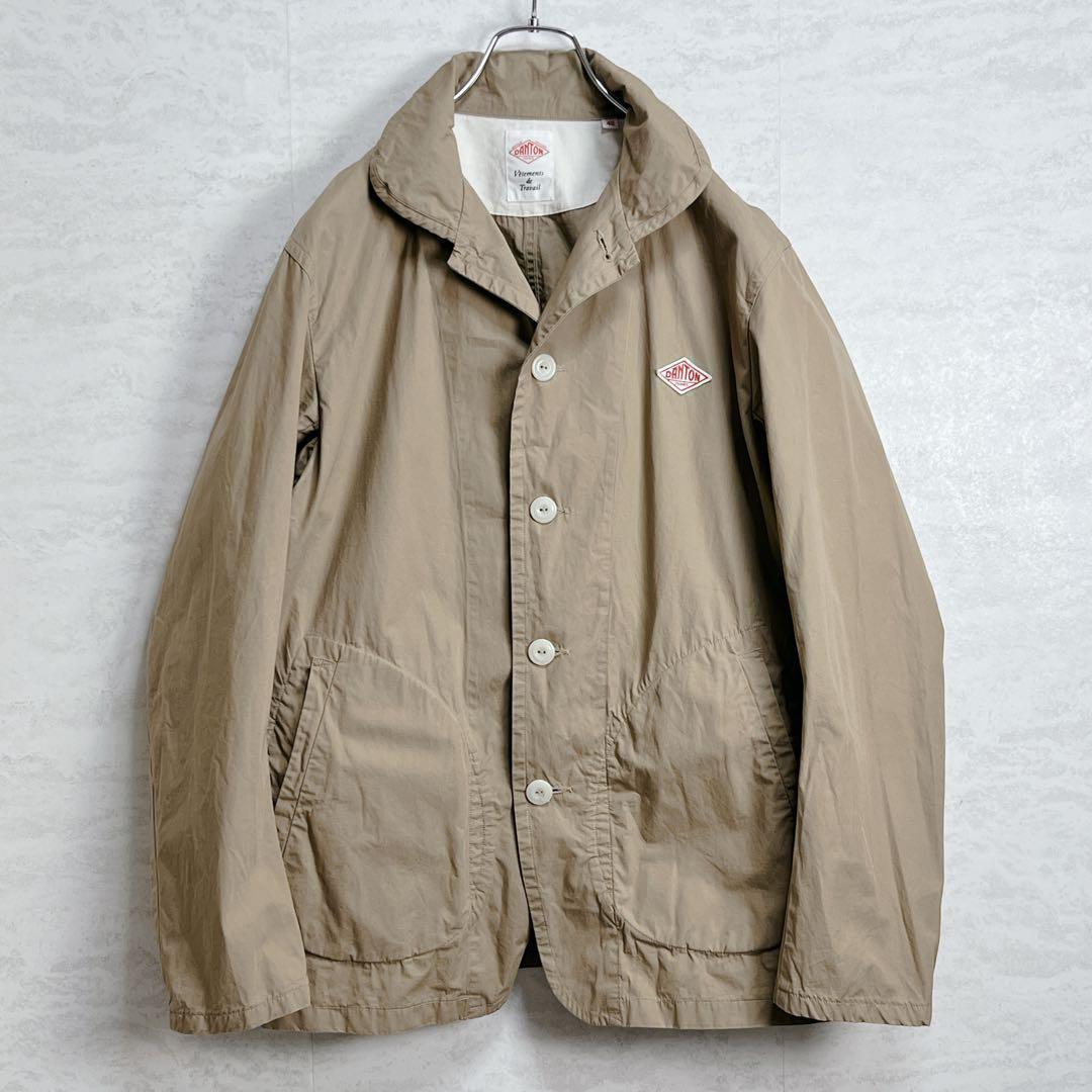 美品『ダントン』丸襟シャツジャケット ベージュ コットン 手洗可 42 ボーイズ