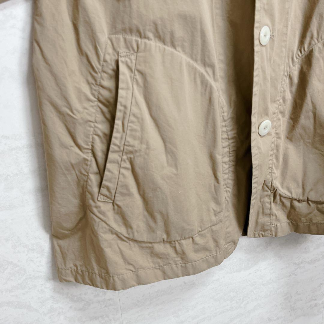 美品『ダントン』丸襟シャツジャケット ベージュ コットン 手洗可 42 ボーイズ