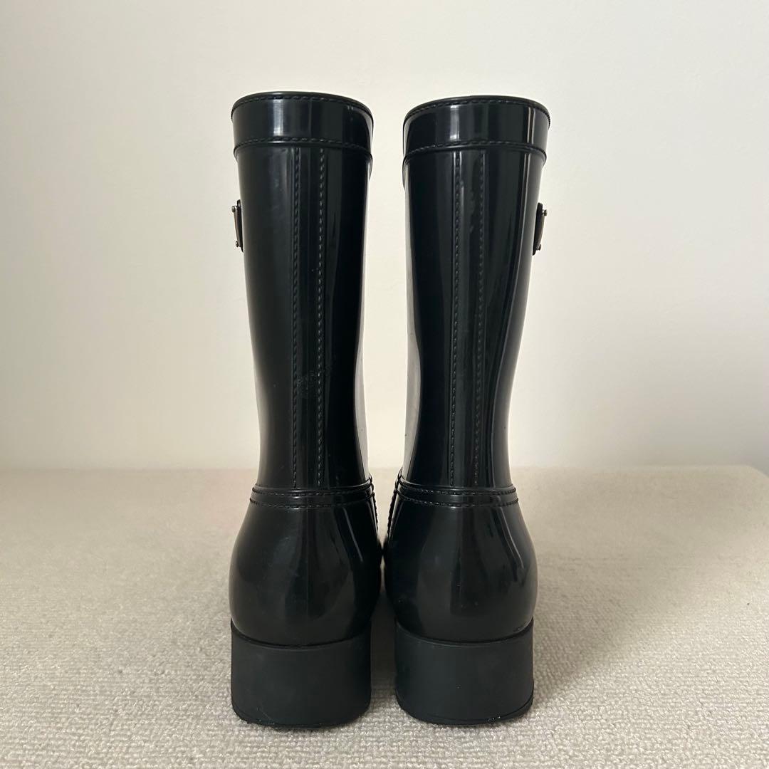 PRADA プラダ トライアングルロゴ レインブーツ ブラック 23cm