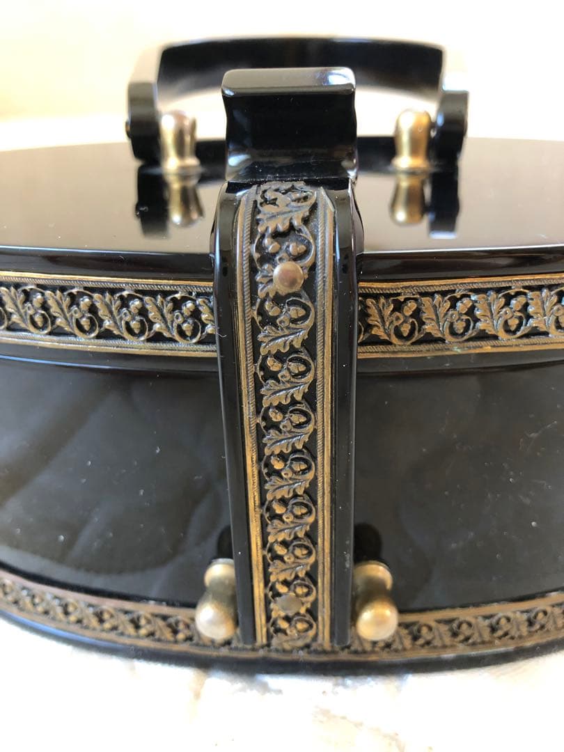 ヴィンテージ　ルーサイト　ベークライト　バッグ　ブラック