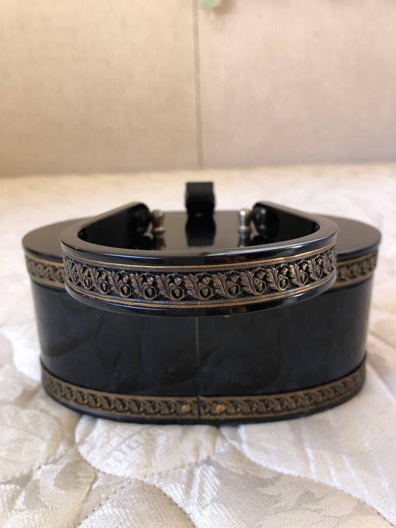 ヴィンテージ　ルーサイト　ベークライト　バッグ　ブラック