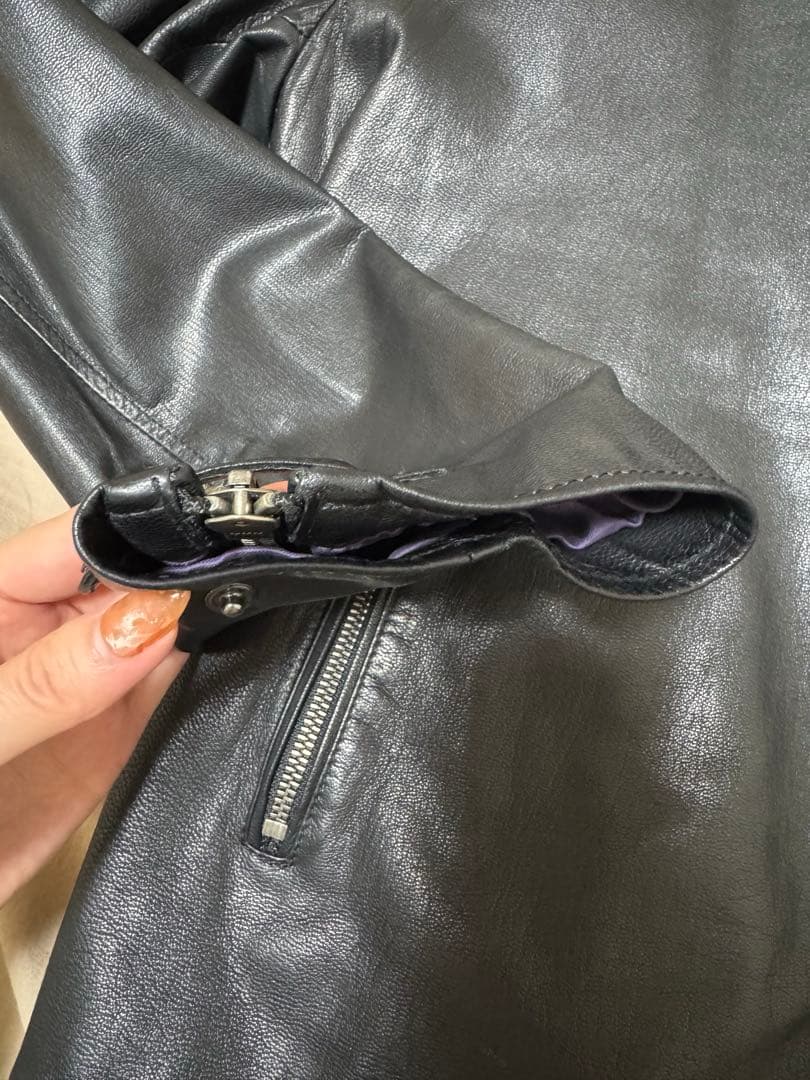 【美品】ポールスミス Paul Smithラムレザー シングルライダース XL