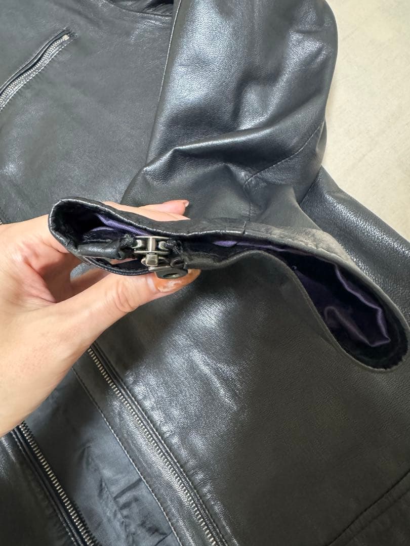 【美品】ポールスミス Paul Smithラムレザー シングルライダース XL