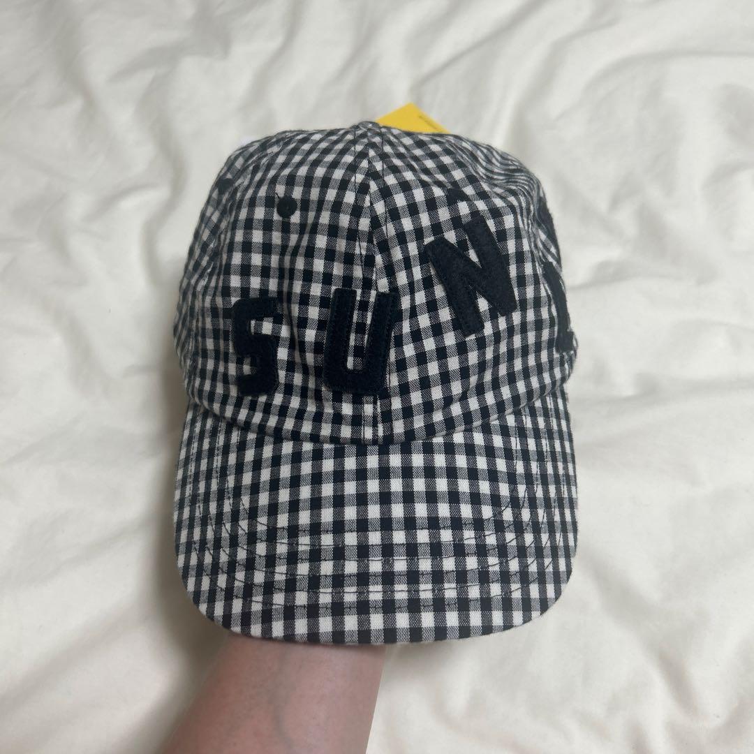 sunlove cap gingham check サンラブ キャップ ブラック