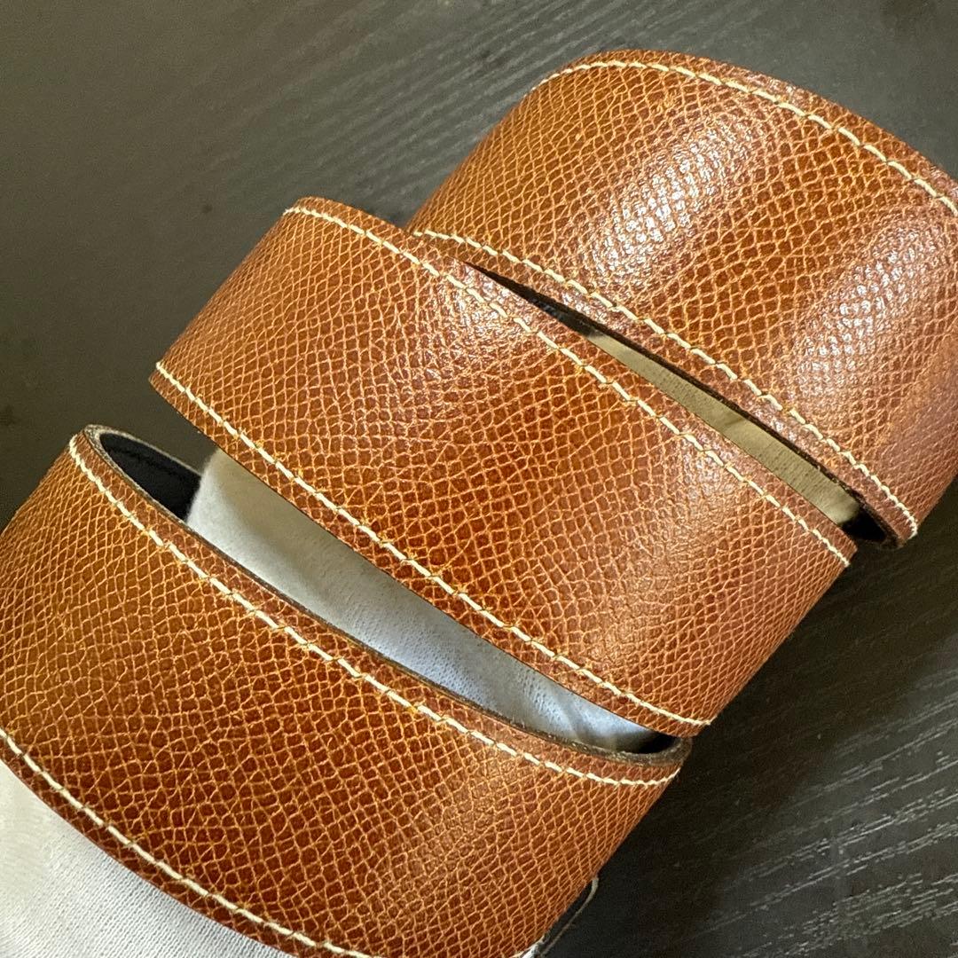 HERMES エルメスコンスタンスリバーシブルベルト65 マットシルバー　美品