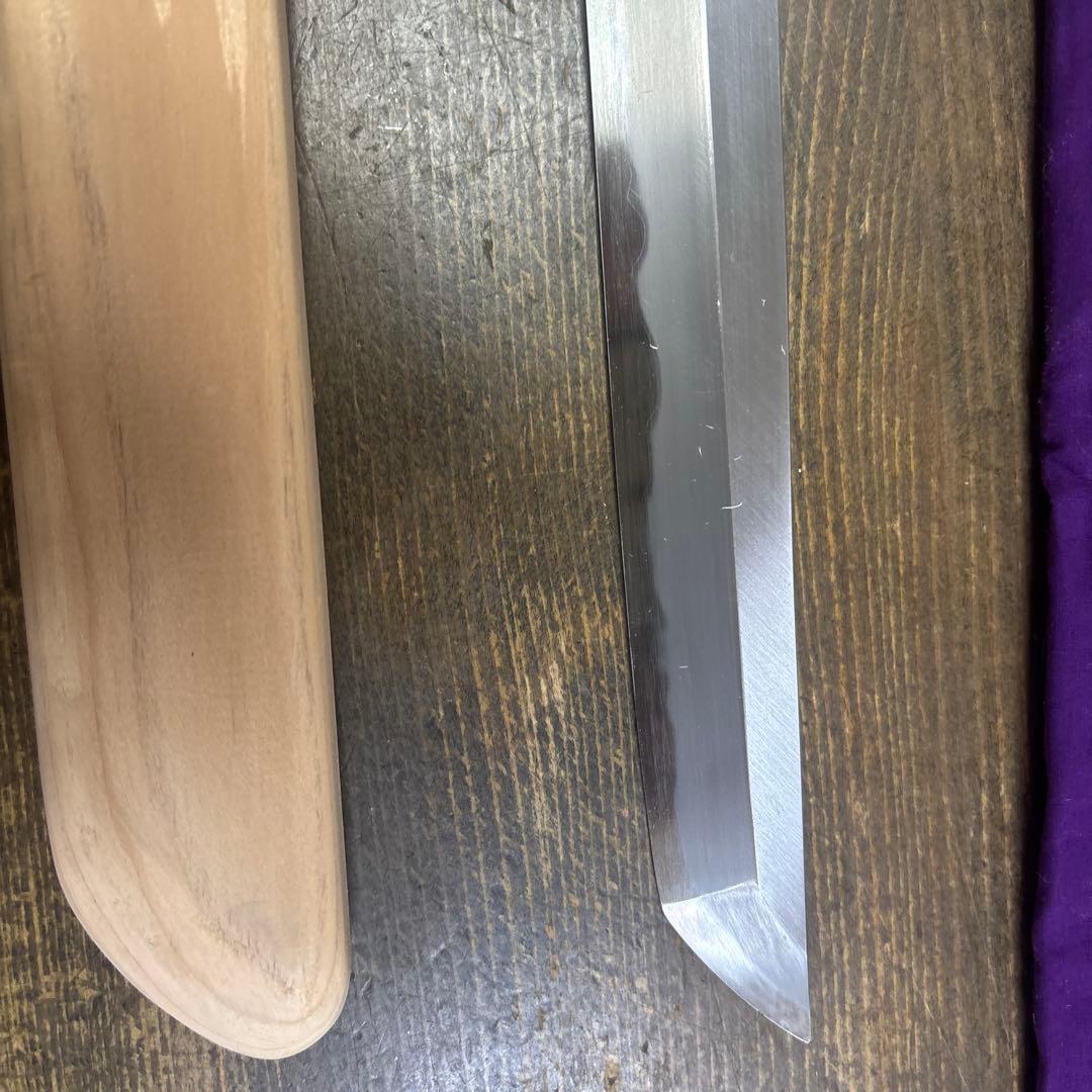 マグロ包丁鞘付 鮪包丁 刃渡700mm 刺身包丁 スネークウッド八角柄