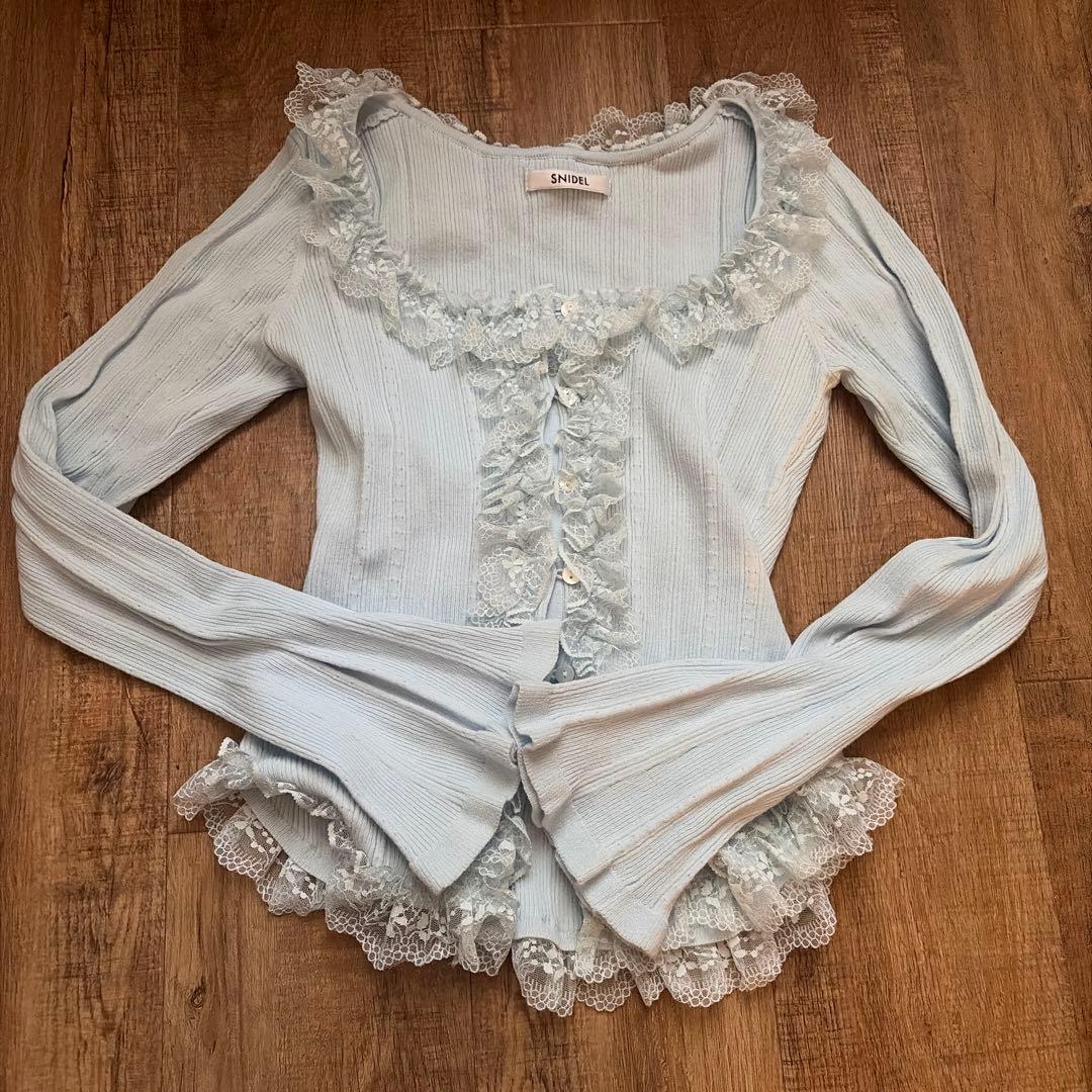 SNIDEL Sustainableフリルニットプルオーバー