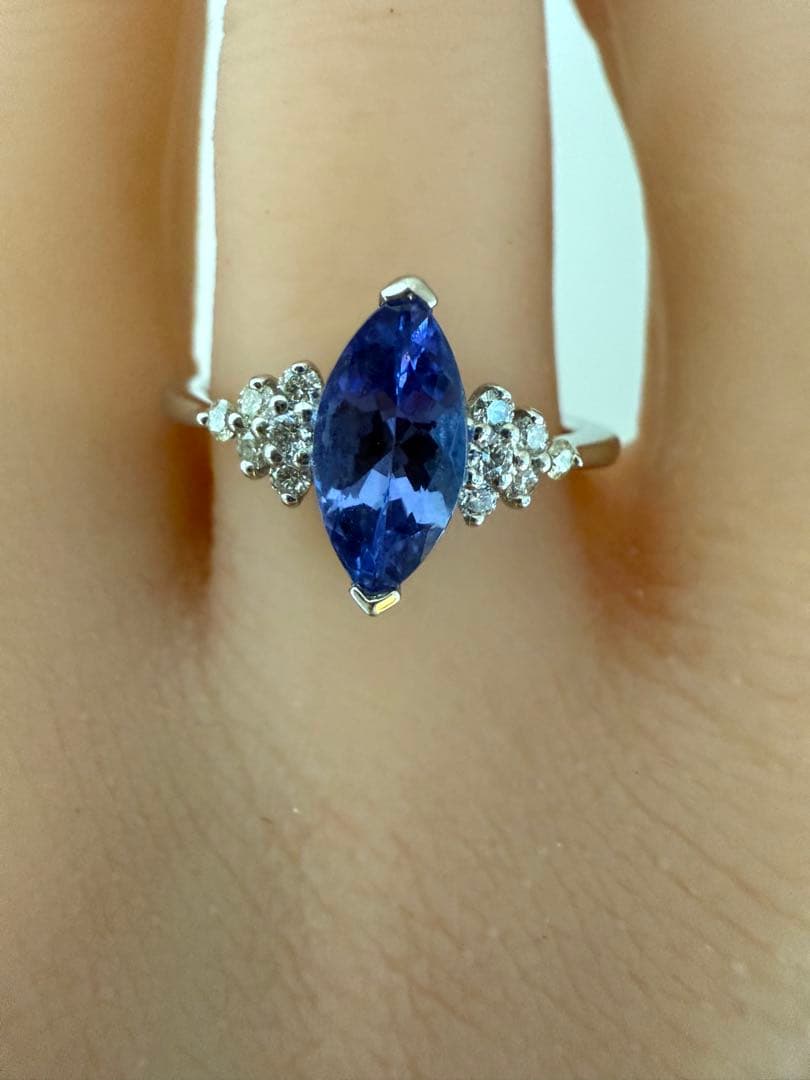 売り切り超特価価格セ-ル！PT950タンザナイトダイアモンド入りリング