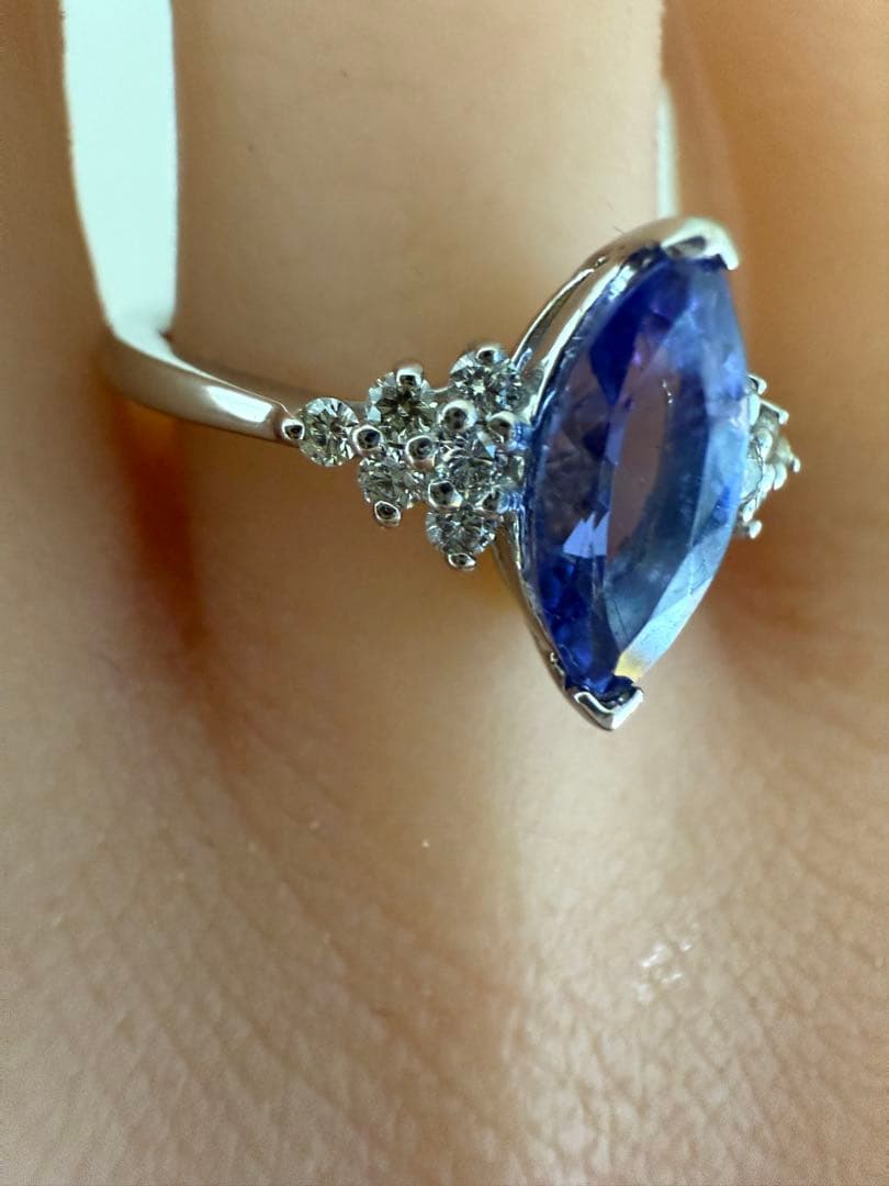 売り切り超特価価格セ-ル！PT950タンザナイトダイアモンド入りリング