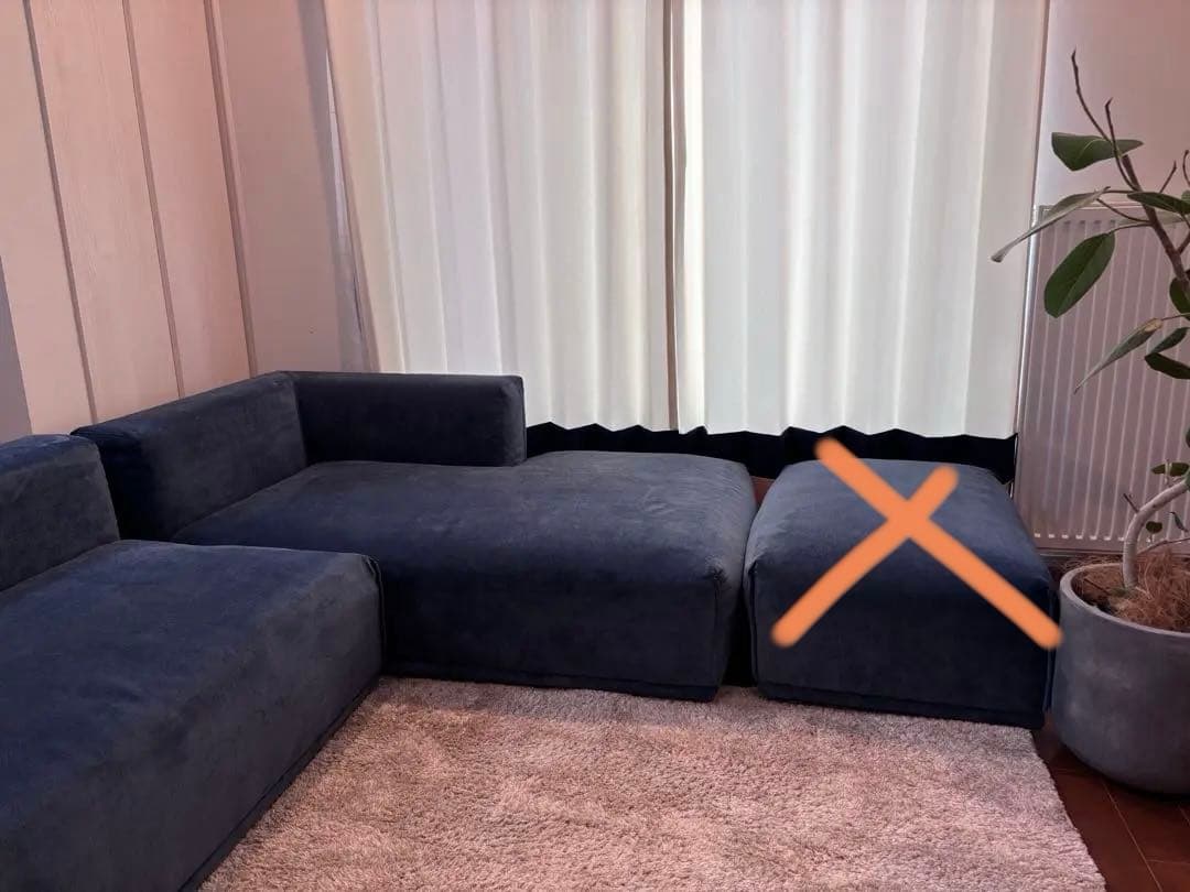 3/28まで送料込Francfranc メーネ　カウチソファ ブルーセット