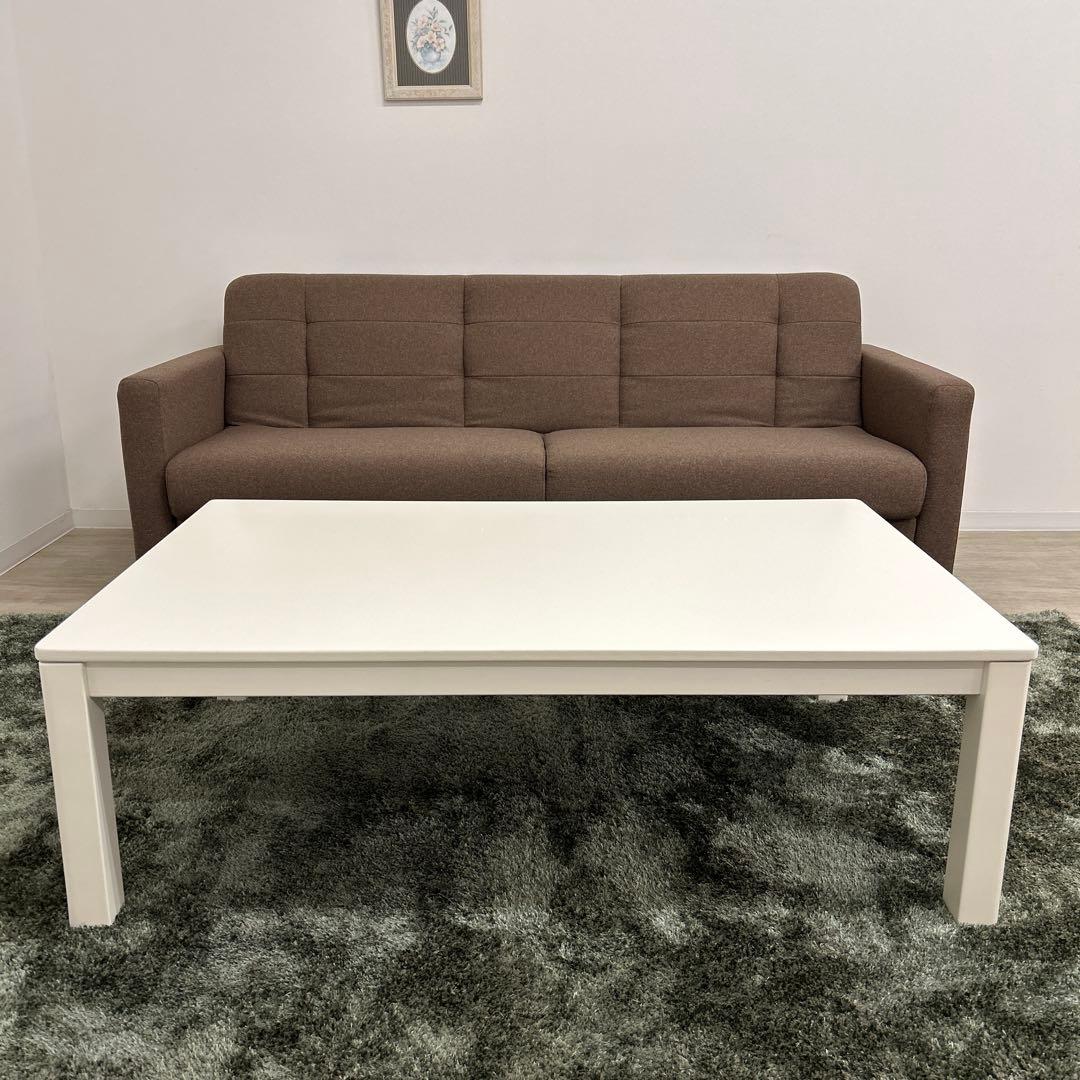 アウトレット★白い家具調こたつ コタツテーブル120cm シンプルモダン 北欧風