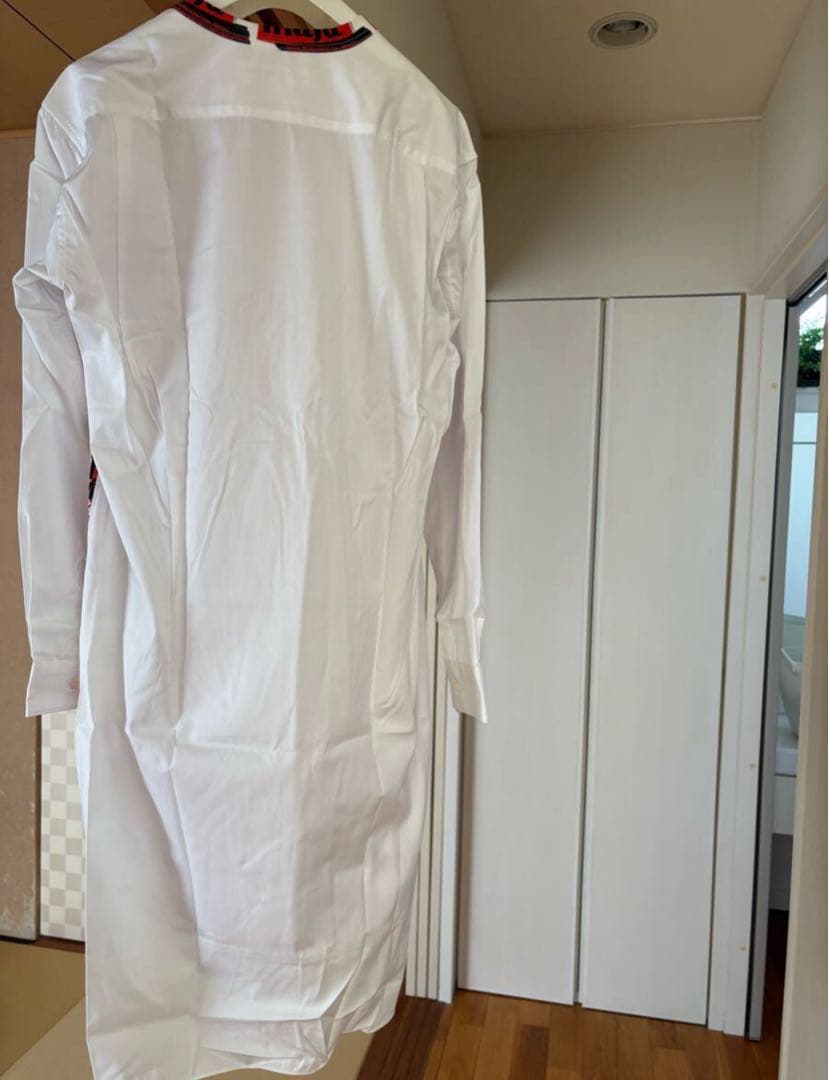 茶*豆様 ✨極美✨★コムデギャルソンシャツ★袖切替プリント加工デザインロングシャ