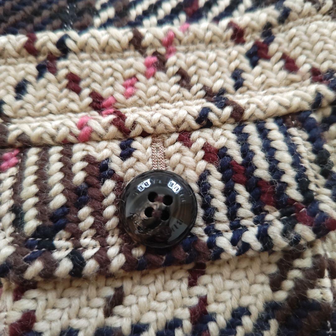 いちご様　バーバリーブルーレーベル　半袖ウールワンピース　チェック　ブラウン　M