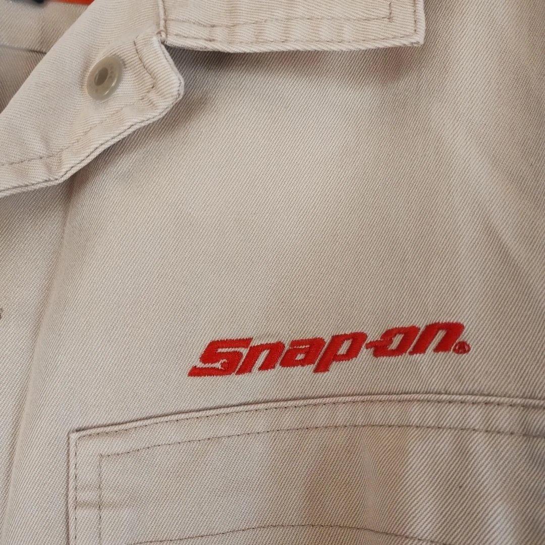 Snap-on ベージュ オーバーオールつなぎ　⑥