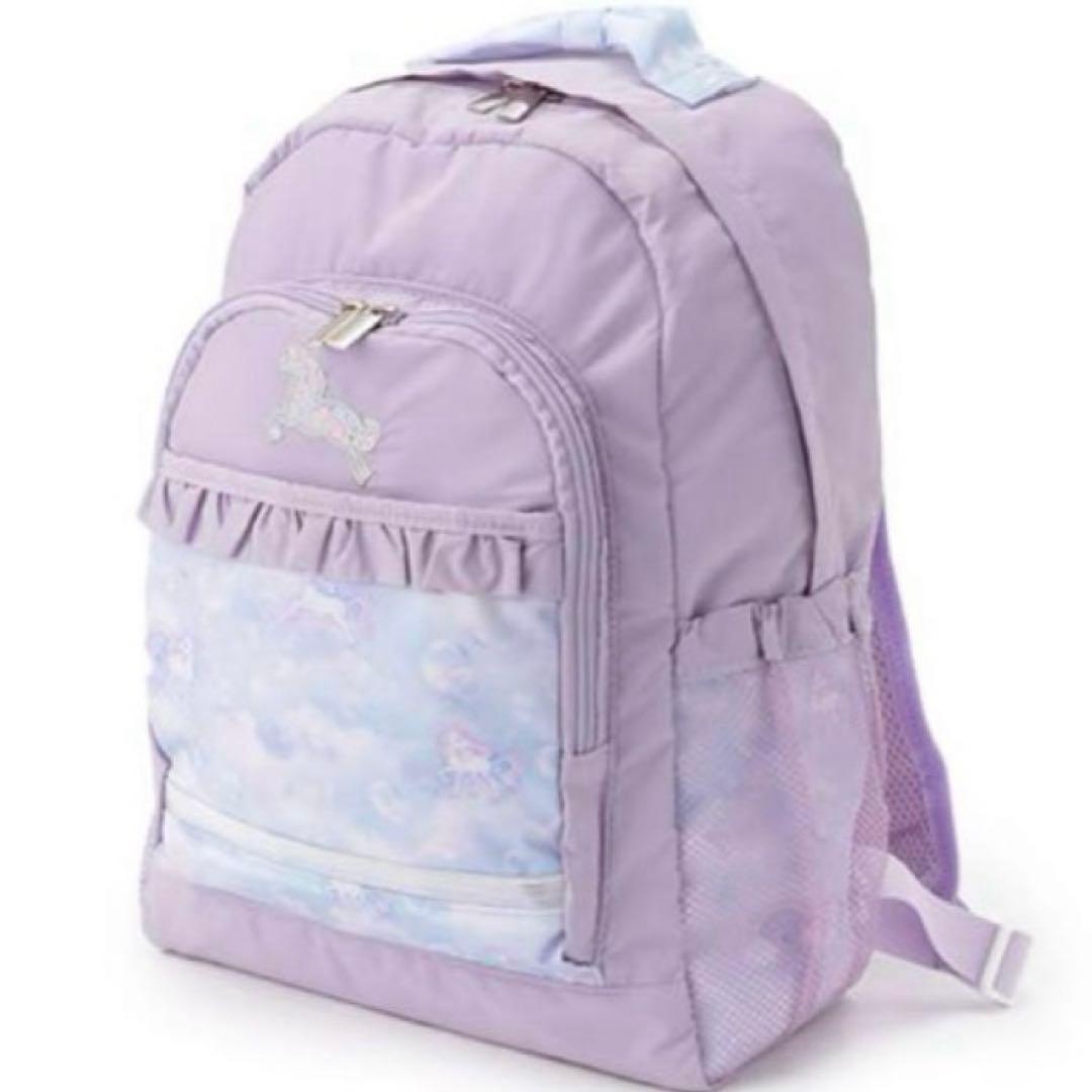 メゾピアノ シャボン玉ユニコーン柄　ナイロンリュック　大