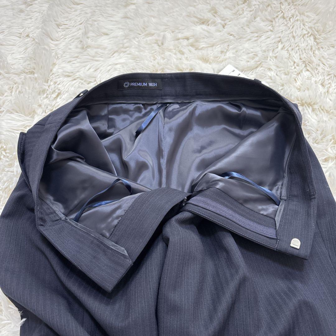 【未使用品】レミュー　セットアップ　ウォッシャブル　ストレッチ　ネイビー　L-M