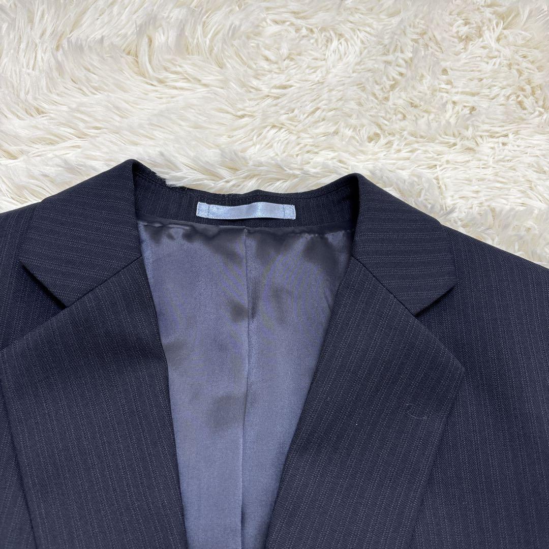 【未使用品】レミュー　セットアップ　ウォッシャブル　ストレッチ　ネイビー　L-M