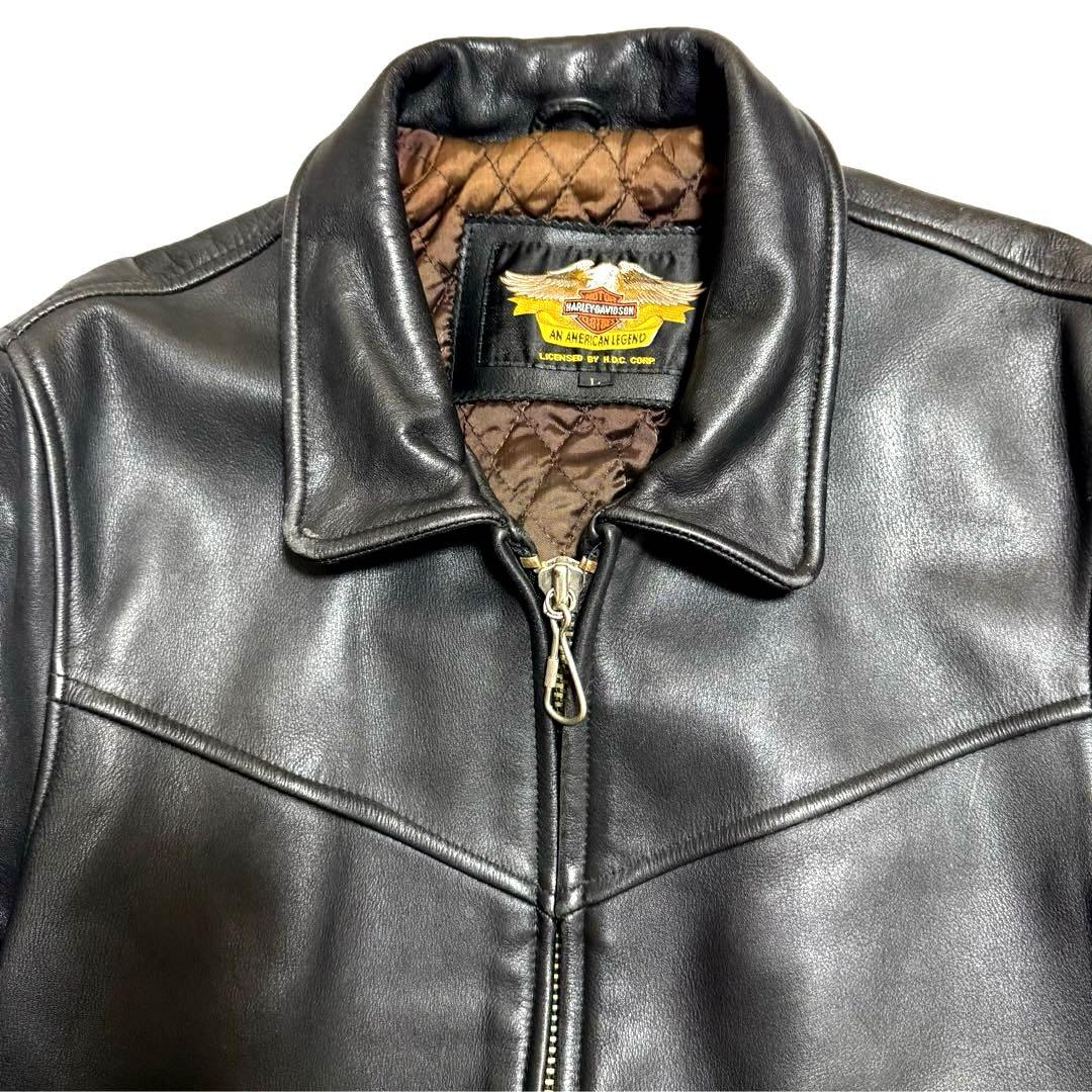ハーレーダビッドソン レザージャケット シングルライダース　L ブラック 人気