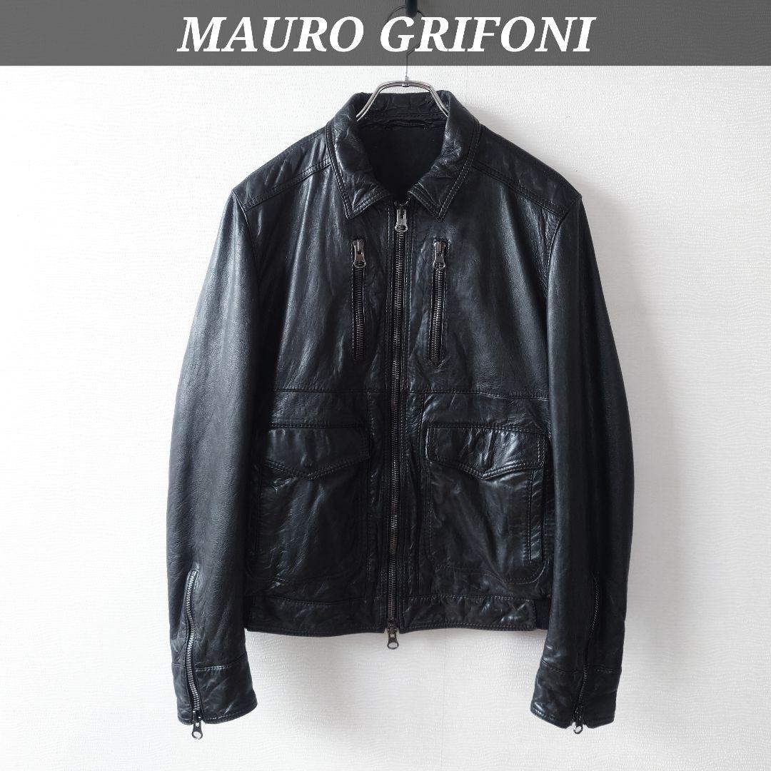 MAURO GRIFONI　羊革 ラムスキン レザージャケット　archive
