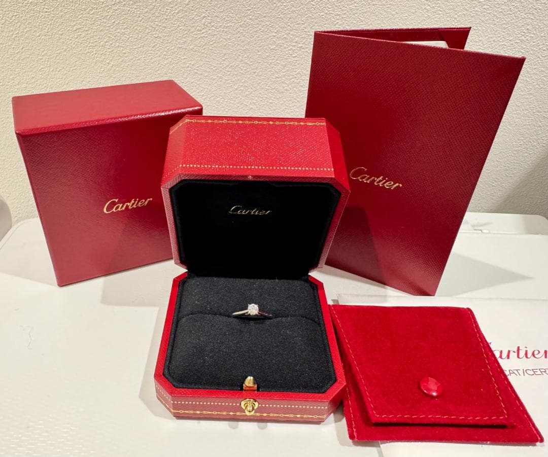 極美品★カルティエ ソリテール1895　Pt950 D0.30ct 52サイズ
