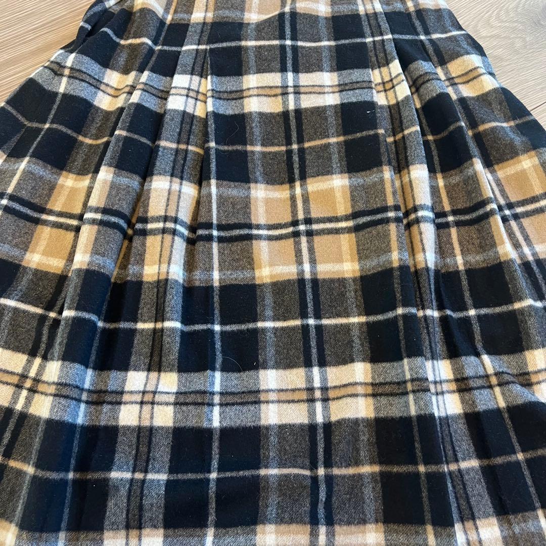希少サイズ　マックスマーラ　XL ロングスカート　フレア　チェック　ベージュ　黒