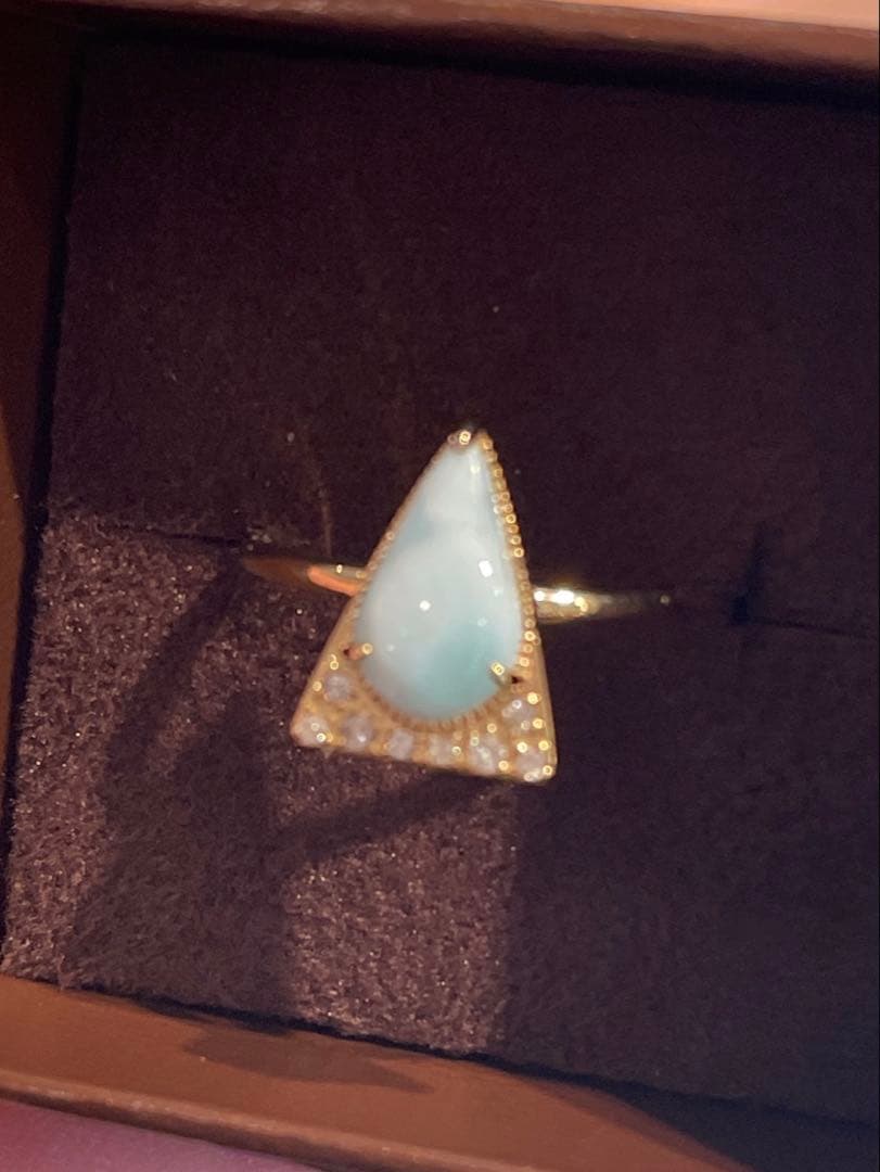 アガットagete k10 ダイヤ　ラリマーリング13号