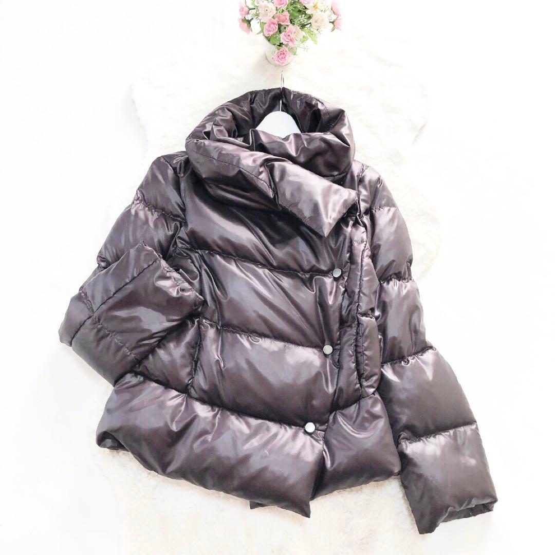 MaxMara*マックスマーラ　ショートダウンコート　ジャケット　光沢 紫 42