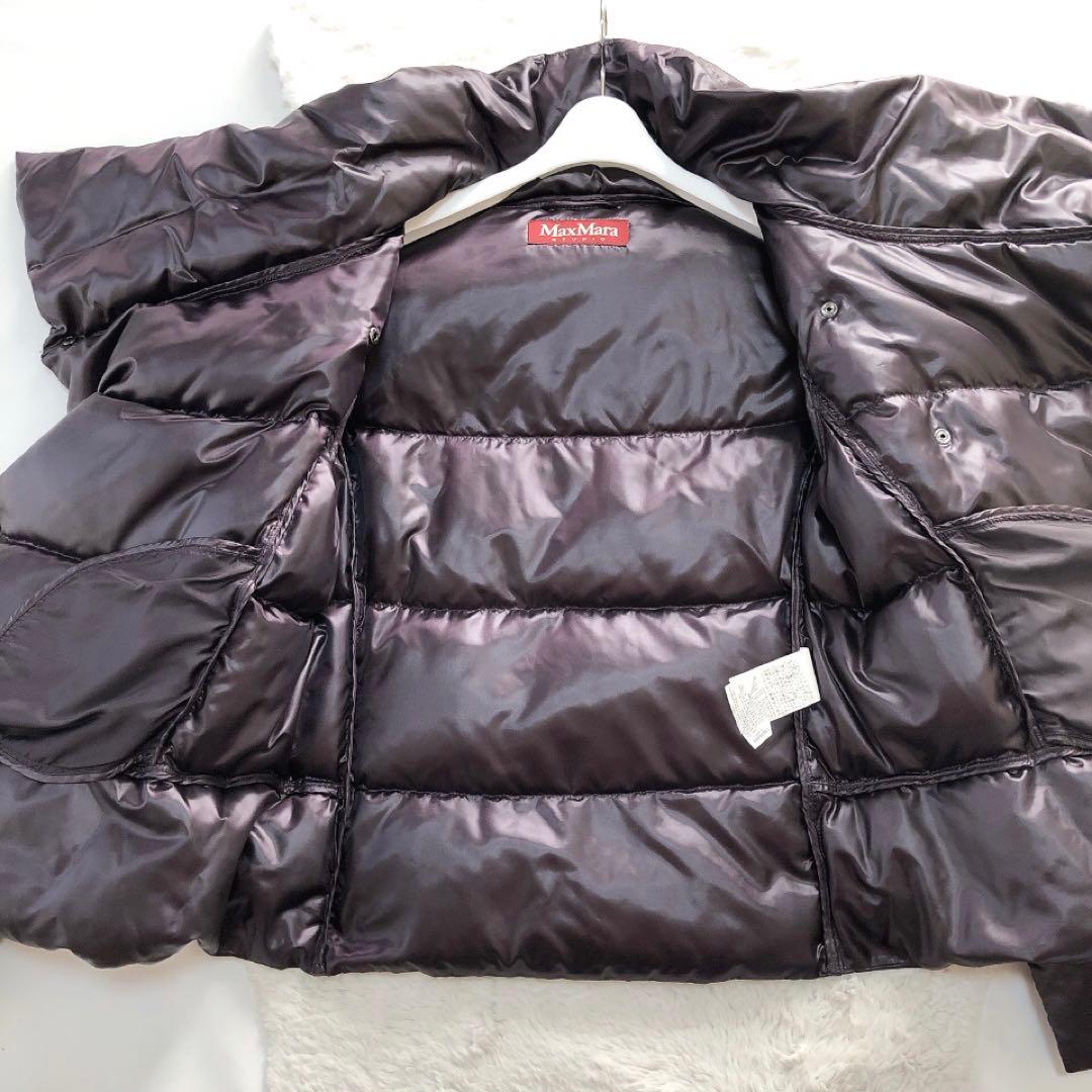 MaxMara*マックスマーラ　ショートダウンコート　ジャケット　光沢 紫 42