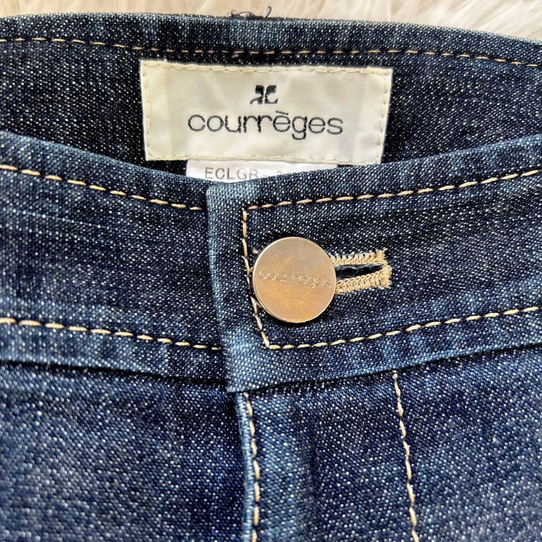 vintage courreges denim pants バックロゴ　希少